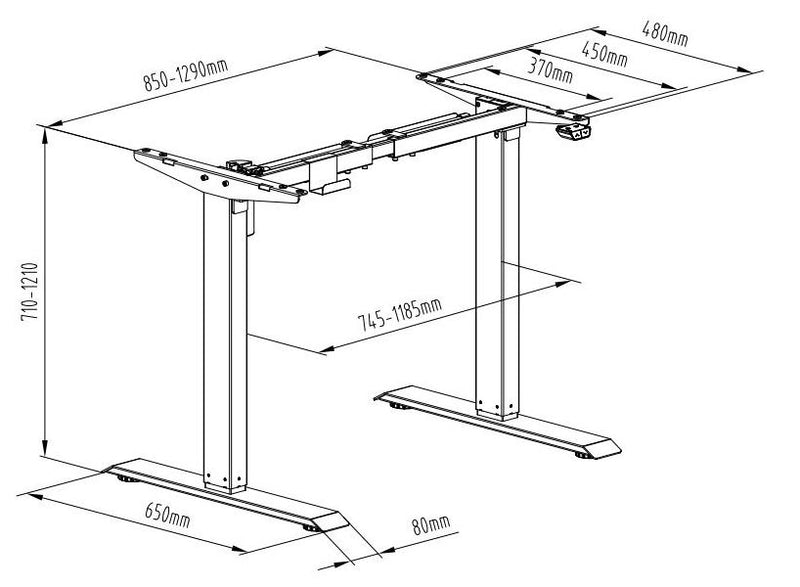 KT114-N 單摩打兩節式電動升降桌