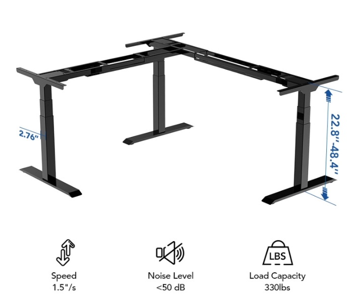 K5L-L型三腳雙摩打三節式電動升降桌